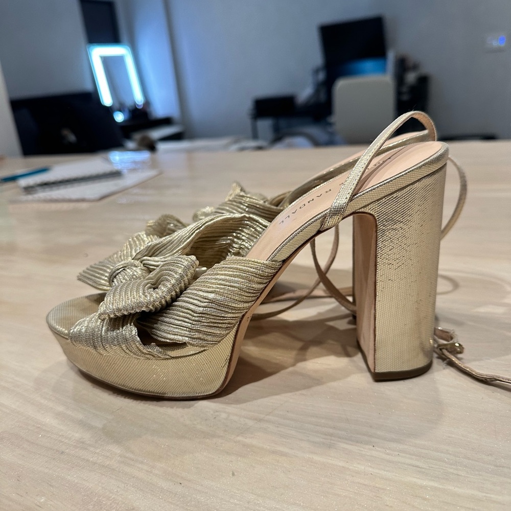 Natalia Platform Pleated Bow Heels Size US 8.5